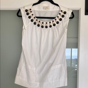 Kate Spade Embellished White Blouse